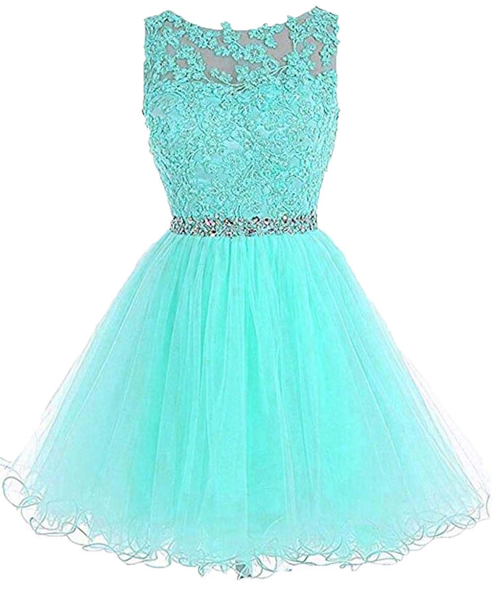 Elegant Tulle Prom Evening Dress with Lace Detail - Short Cocktail Party Gown for Women - Perfect for Homecoming, Formal Events & Special Occasions
