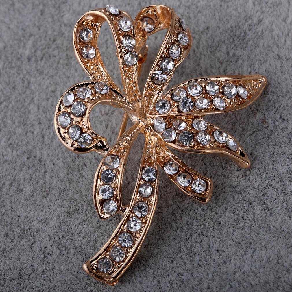 Exquisite YAZILIND Flower Shape Zirconia Brooch Pin - Elegant Love Jewelry for Women, Perfect for Weddings, Parties & Special Occasions
