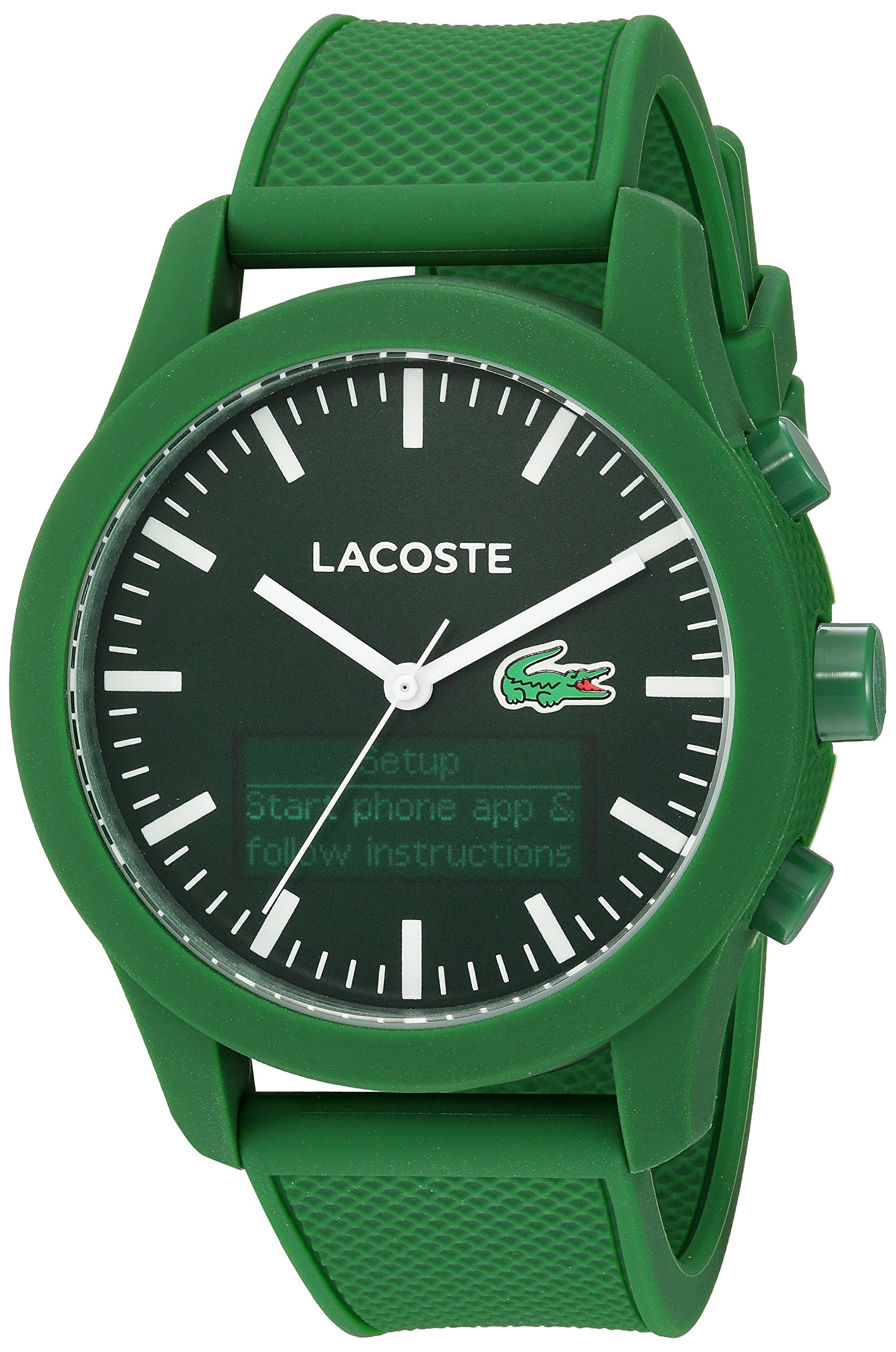 Lacoste Men's 2010883 LACOSTE 12.12 Tech Analog-Digital Quartz Watch with Green Dial - Stylish Casual & Sporty Timepiece for Everyday Wear, Office, and Outdoor Activities