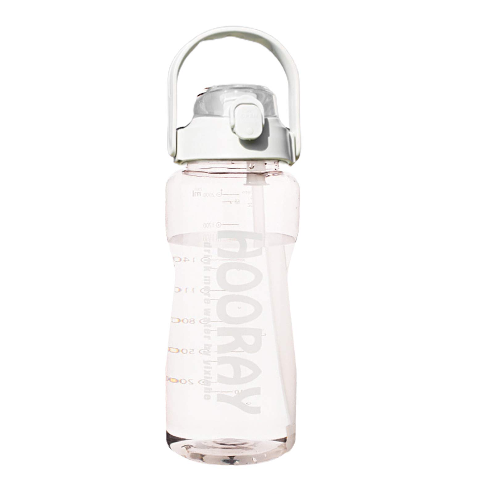 ZTGD 1/2 Gallon (2000ml) BPA-Free Water Bottle with Time Marker & Straw - Large Capacity Sports Water Jug, Transparent Plastic Drinking Bottle for Gym, Office, Hiking & Outdoor Activities