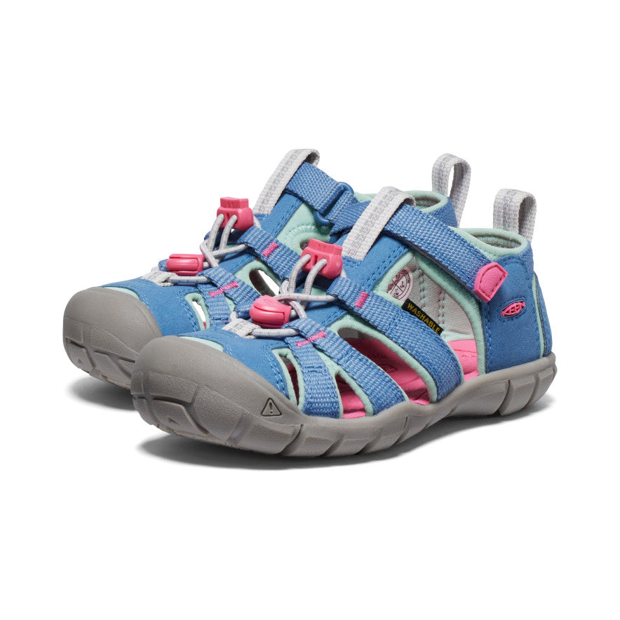 Little Kids' Seacamp II CNX Water Shoes - Coronet Blue/Hot Pink - Lightweight & Quick-Dry for Beach, Pool & Outdoor Play