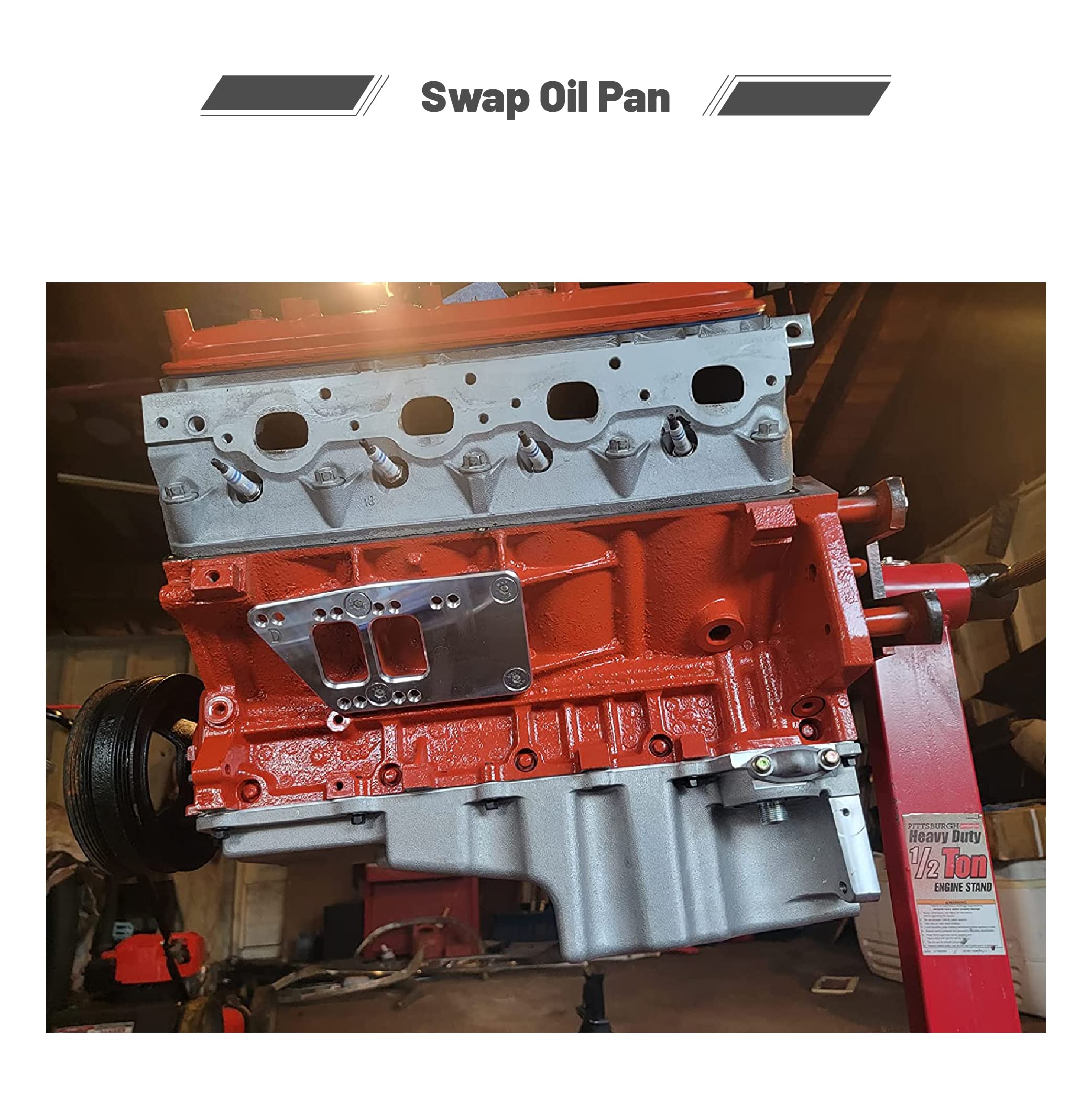 High Performance 302-2 LS Swap Engine Oil Pan Kit - Aluminum Oil Pan Compatible with 1964-1992 Chevy Nova, Camaro, Ventura, Omega F-body & G-body - Fits LS1, LS2, LS3, LS6 5.7L 5.3L 6.5L Engines - Perfect for Engine Swaps & Performance Upgrades