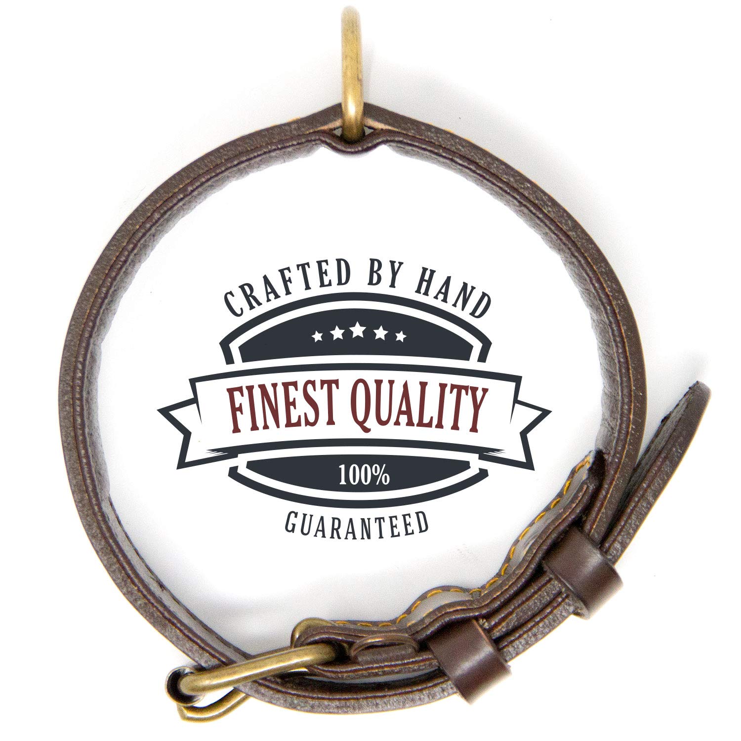 Premium Genuine Leather Dog Collar for Small Dogs - Soft Padded Full Grain Leather, Adjustable & Comfortable (Brown, Small) - Perfect for Daily Walks, Training & Outdoor Adventures