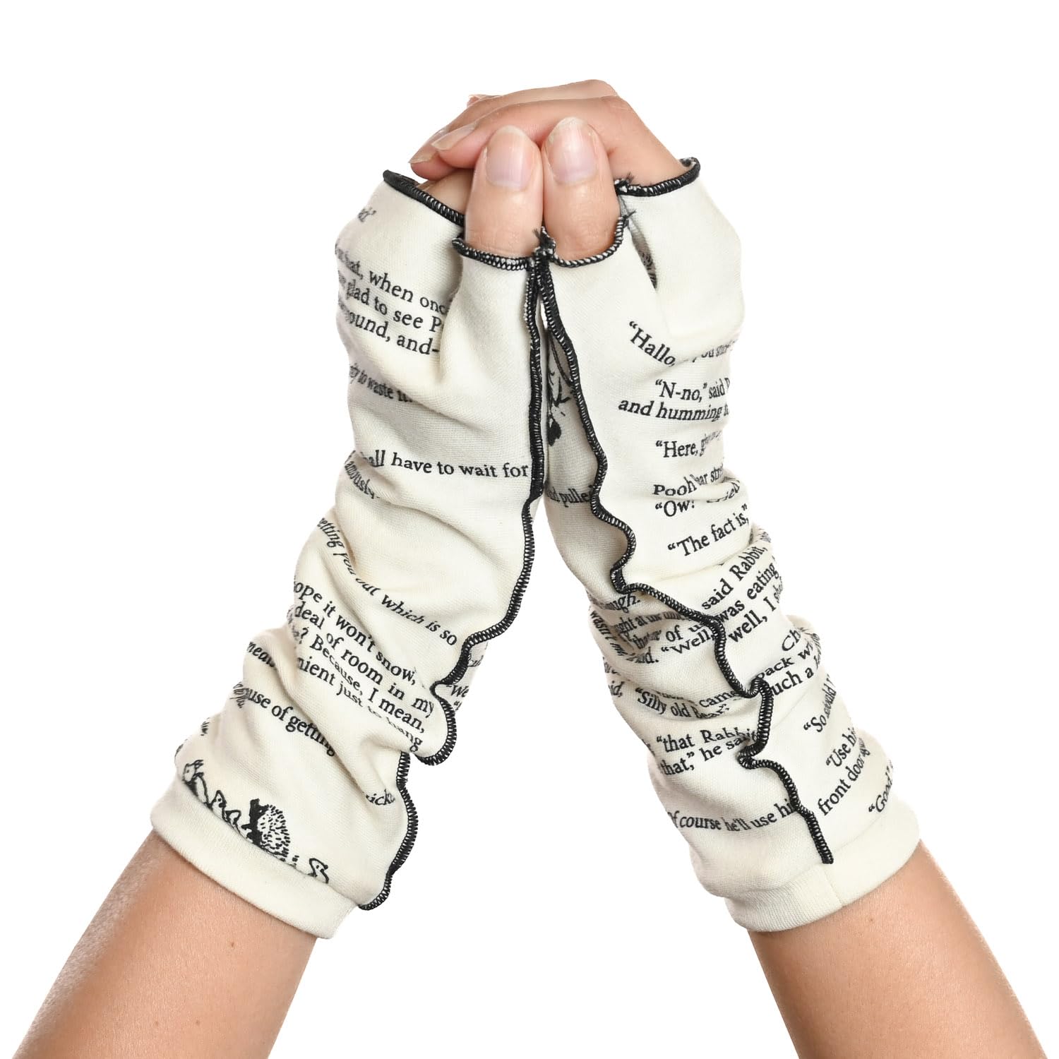 Winnie the Pooh Writing Gloves - Warm & Comfortable Fingerless Gloves for Typing, Writing & Working - Perfect for Office, Home & Cold Weather Use