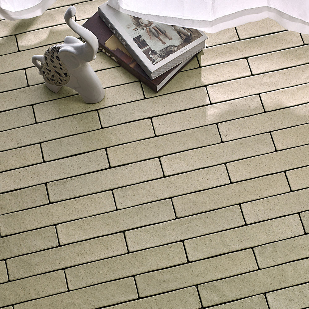Handmade Mykonos Cream 50X250 Zellige Matte Subway Tile - Perfect for Kitchen Backsplash, Bathroom Walls & Mediterranean Style Home Decor