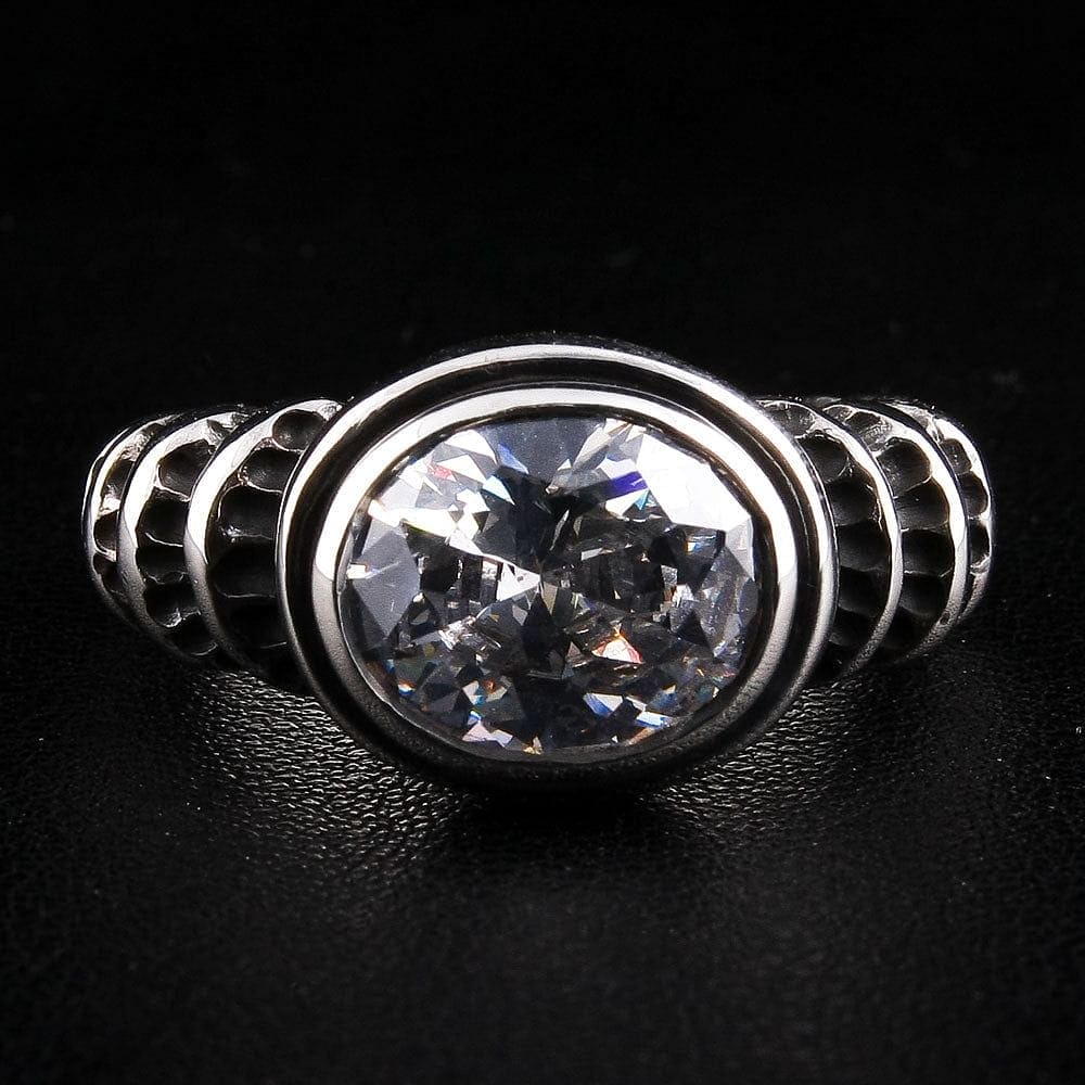 925 Sterling Silver Diamond & Topaz Gothic Ring for Women - Elegant Vintage Jewelry for Parties, Weddings & Special Occasions