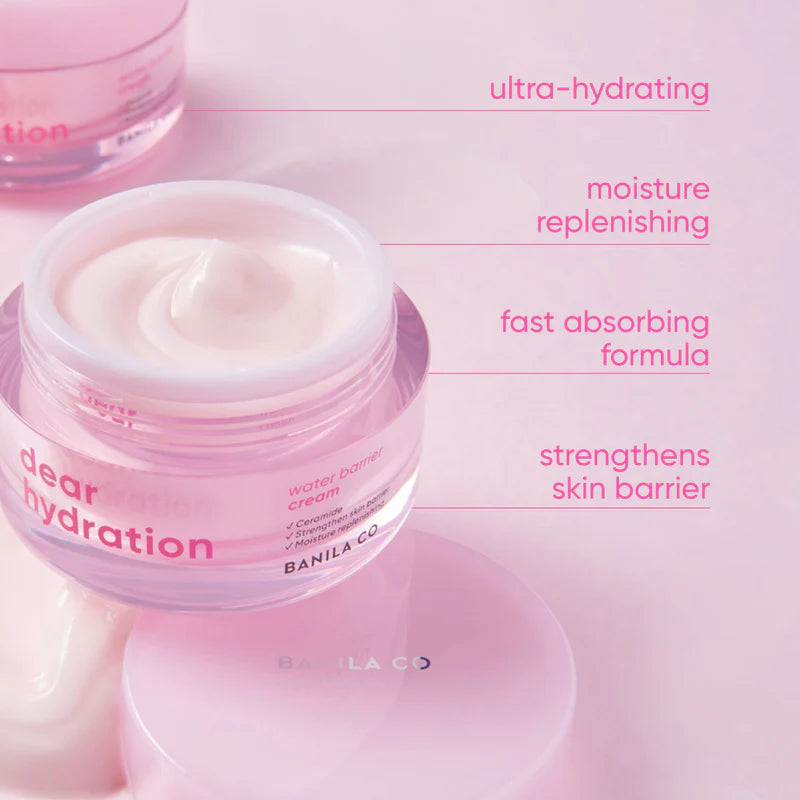 BANILA CO Dear Hydration Water Barrier Cream 50ml - Hydrating Moisturizer for Dry Skin | Day & Night Face Cream for Deep Nourishment | Perfect for Winter Skincare Routine & Daily Hydration Boost