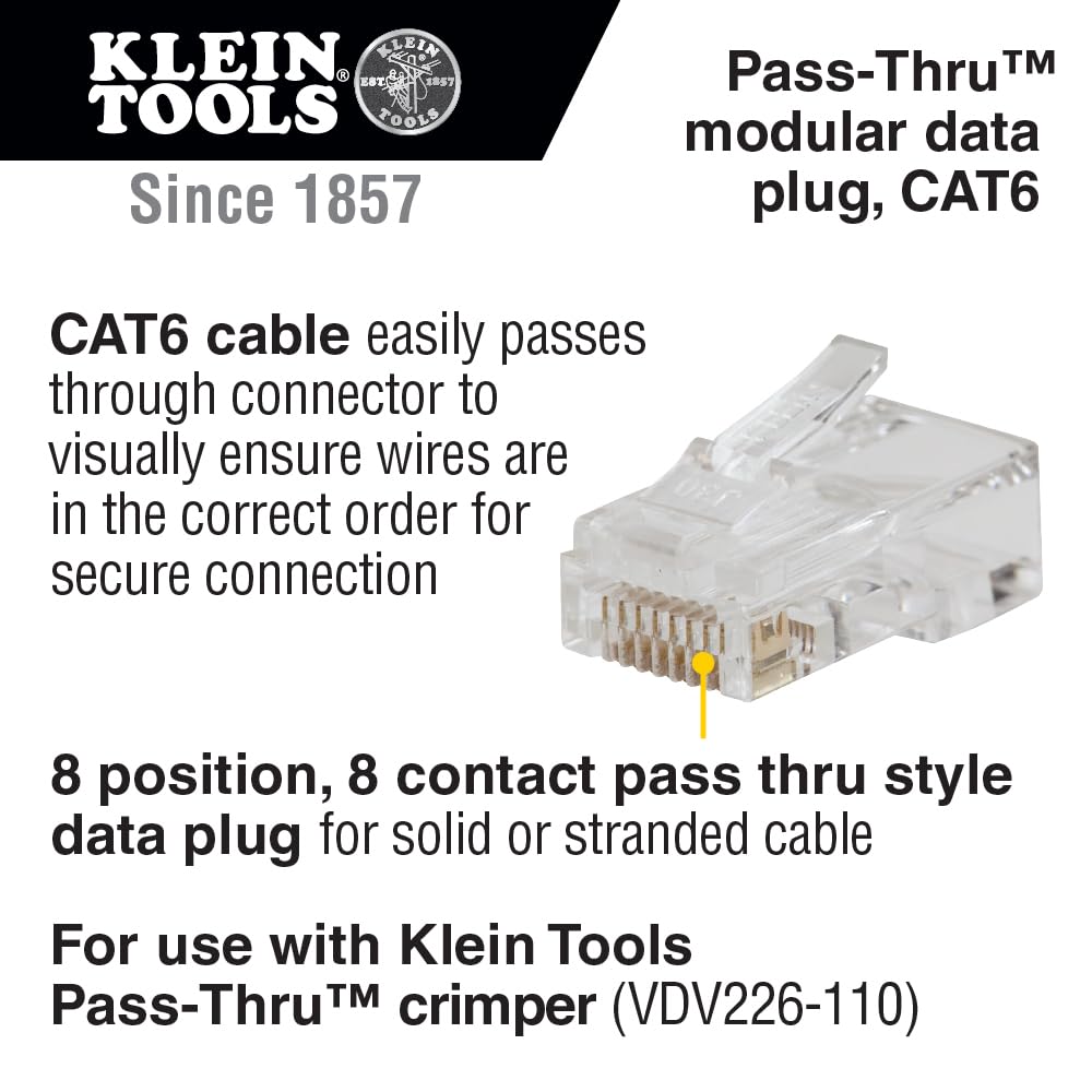 Klein Tools 80085 VDV LAN Cable and Wire Tester Kit - 6-Piece Set for RJ45 Modular Data Plugs | Network Cable Testing for Home, Office & IT Professionals