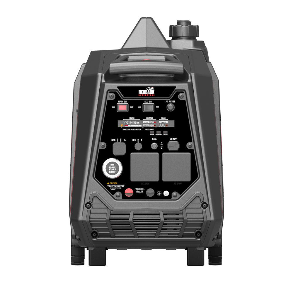 Redback RB4.5 Portable Inverter Generator 4500W 4.5KVA - Quiet, Lightweight & Fuel Efficient for Camping, RV Trips & Emergency Power Backup