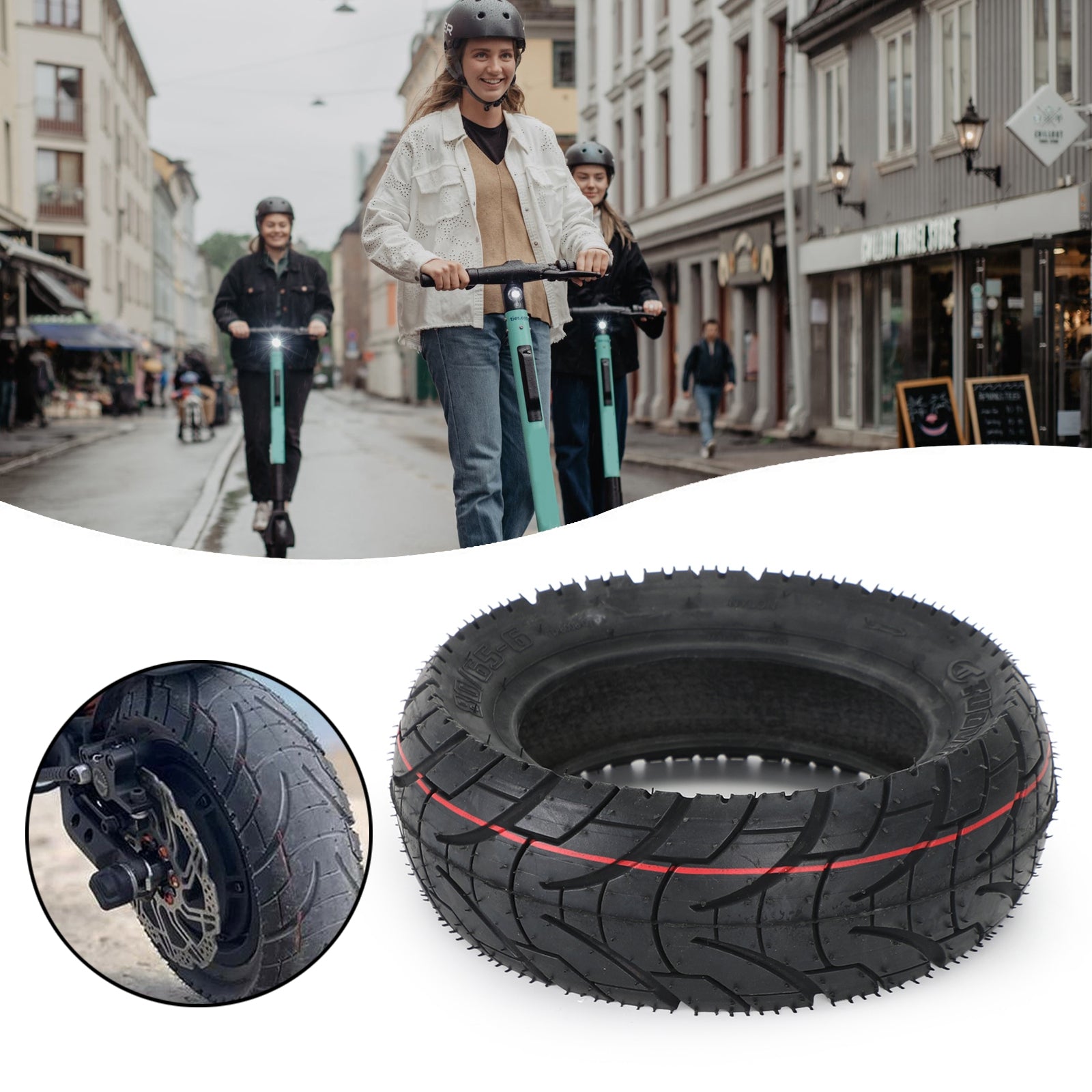 10x3.0 80/65 6 Electric Scooter Tires with Inner Tube - Compatible with Zero, Dualtron, KuGoo M4 - Perfect for Commuting, Off-Roading & Urban Adventures