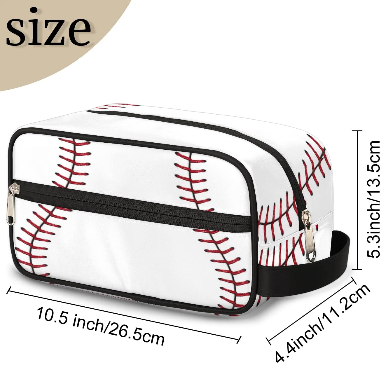 Waterproof Hanging Toiletry Bag for Men & Boys - Baseball Design Travel Cosmetic Organizer, TSA Approved Dopp Kit for Shaving & Makeup | Perfect for Gym, Camping, Business Trips & Bathroom Storage