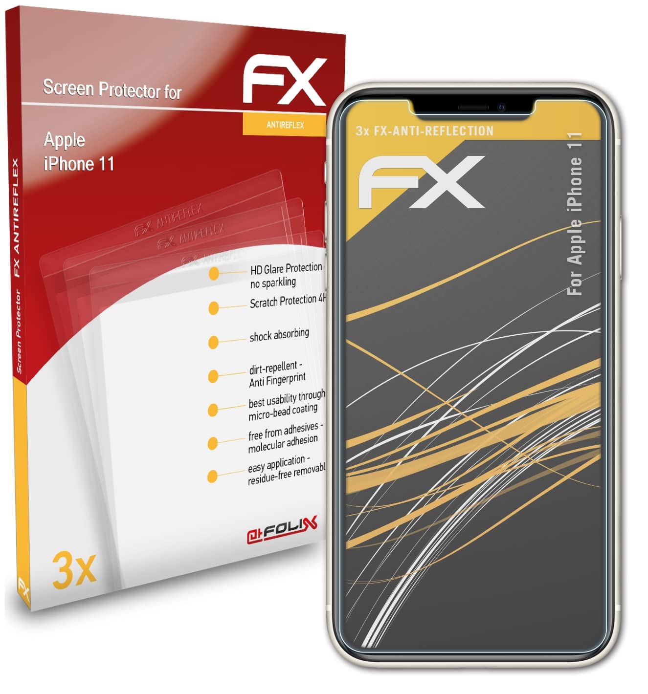 Premium Anti-Glare & Shockproof Screen Protector for Apple iPhone 11 - 3-Pack HD Clear Film for Scratch Protection | Perfect for Outdoor Use, Gaming & Daily Screen Protection