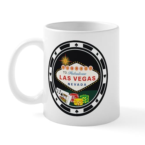 White - Las Vegas Poker Chip Design Mug