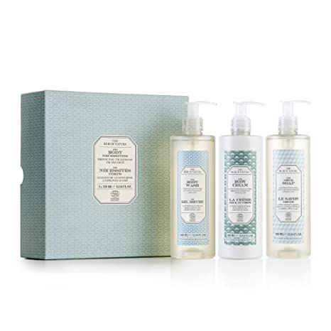 Organic Certified Body Necessities Gift Kit - Body Wash, Liquid Soap & Hand/Body Lotion Set - Made in Italy - Perfect for Spa Days, Self-Care & Thoughtful Gifting