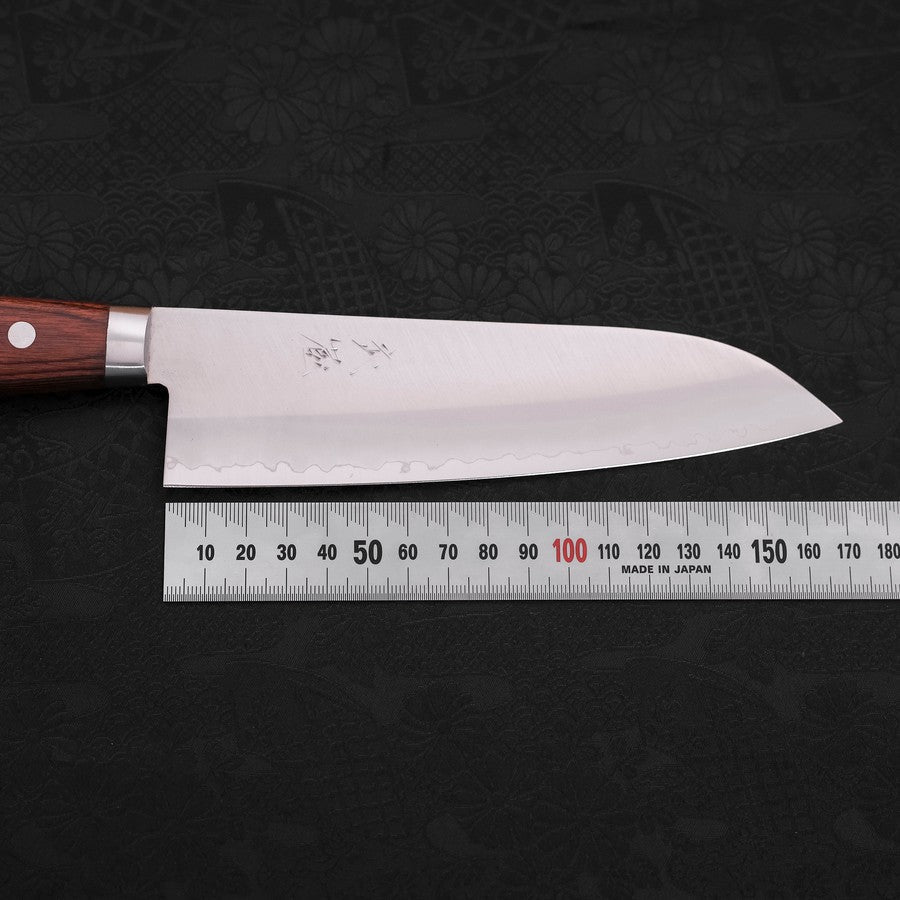 Premium Santoku Knife 170mm - VG-1 Stainless Steel Blade with Polished Mahogany Handle - Ideal for Slicing, Dicing & Chopping Vegetables, Meat & Fish - Professional Japanese Kitchen Knife for Home Chefs & Cooking Enthusiasts