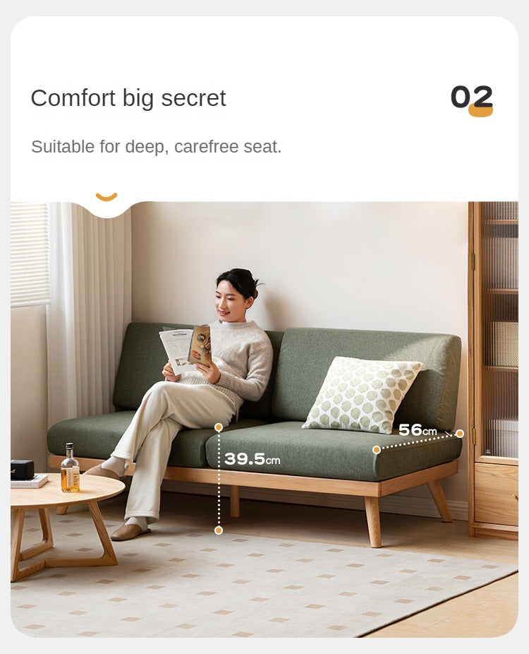 Premium Beech Solid Wood Upholstered Sofa - Comfortable & Durable Living Room Furniture for Relaxing & Entertaining