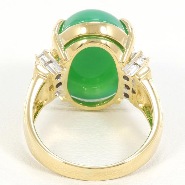 18K Yellow Gold Chrysoprase Ring for Women - Elegant Green Gemstone Jewelry for Engagement, Wedding, Anniversary & Special Occasions