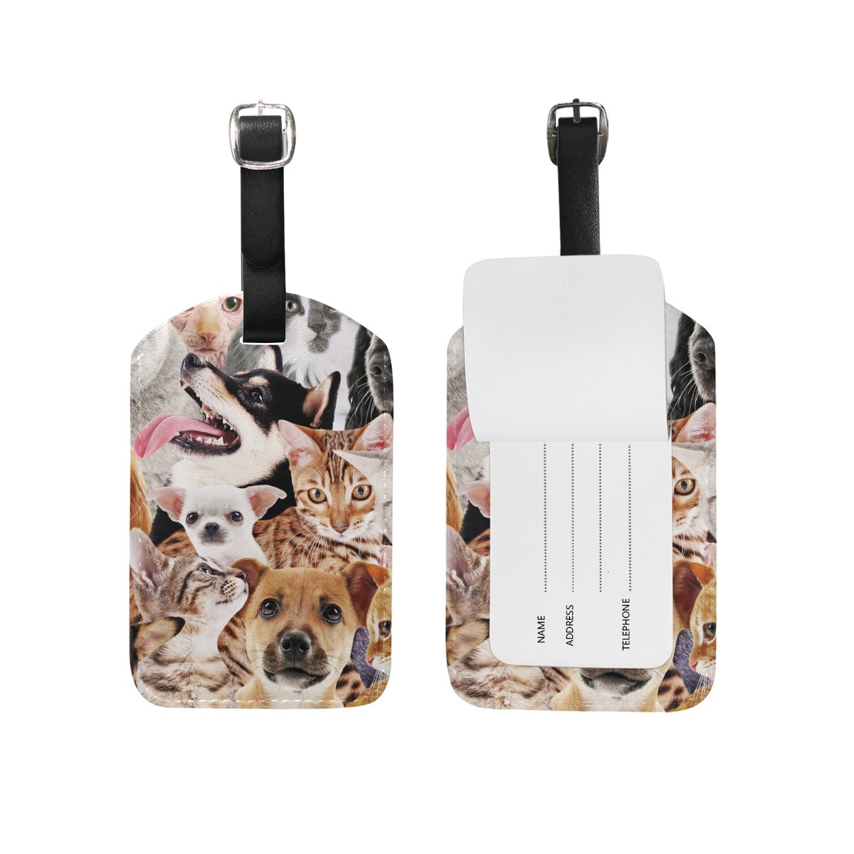 U LIFE Cute Animal Pet ID Tags - Durable Dog & Cat Luggage Tags for Travel - Perfect for Suitcases, Backpacks & Carry-On Bags