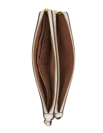 Coach Double Zip Wallet in Signature Canvas - Stylish & Durable Crossbody Wallet for Women - Perfect for Travel, Shopping & Everyday Use