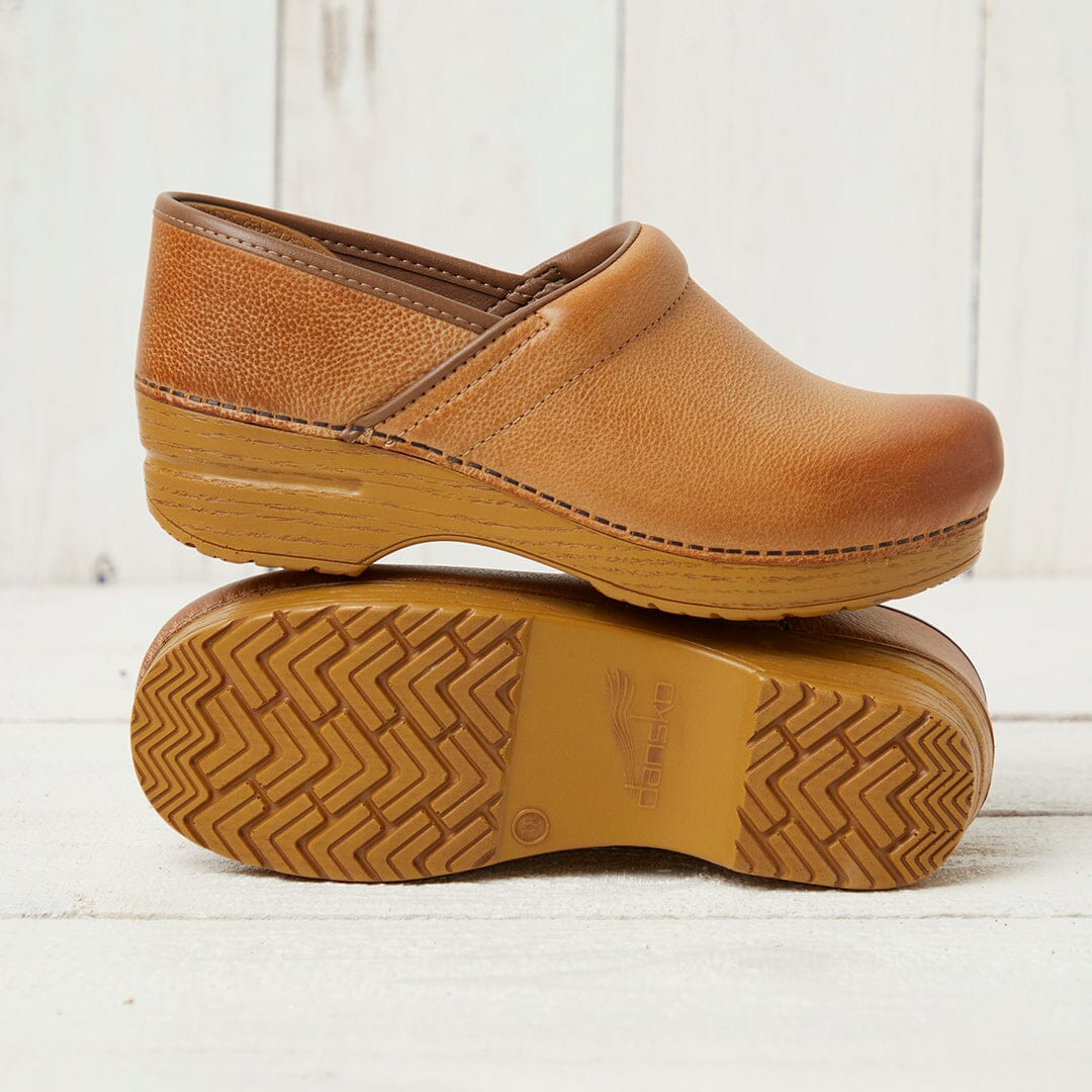 DANSKO Professional Honey Burnished Clogs - Slip-Resistant Work Shoes for Nurses, Chefs & Healthcare Workers - Comfortable & Durable for Long Shifts