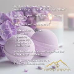 PediBliss Lavender Bath Bomb with Hemp Extract - Relaxing Foot Soak for Stress Relief & Self Care - Perfect for Spa Nights & Post-Workout Recovery