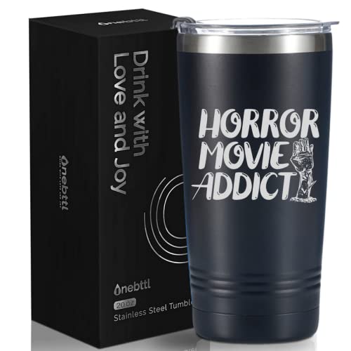 Horror Movie Gifts for Men & Women - 20oz Stainless Steel Insulated Tumbler with Gift Box - Unique Scary Gifts for Horror Fans, BFF Gag Gifts, Birthday & Christmas Presents - Perfect for Movie Nights, Halloween Parties & Horror Enthusiasts