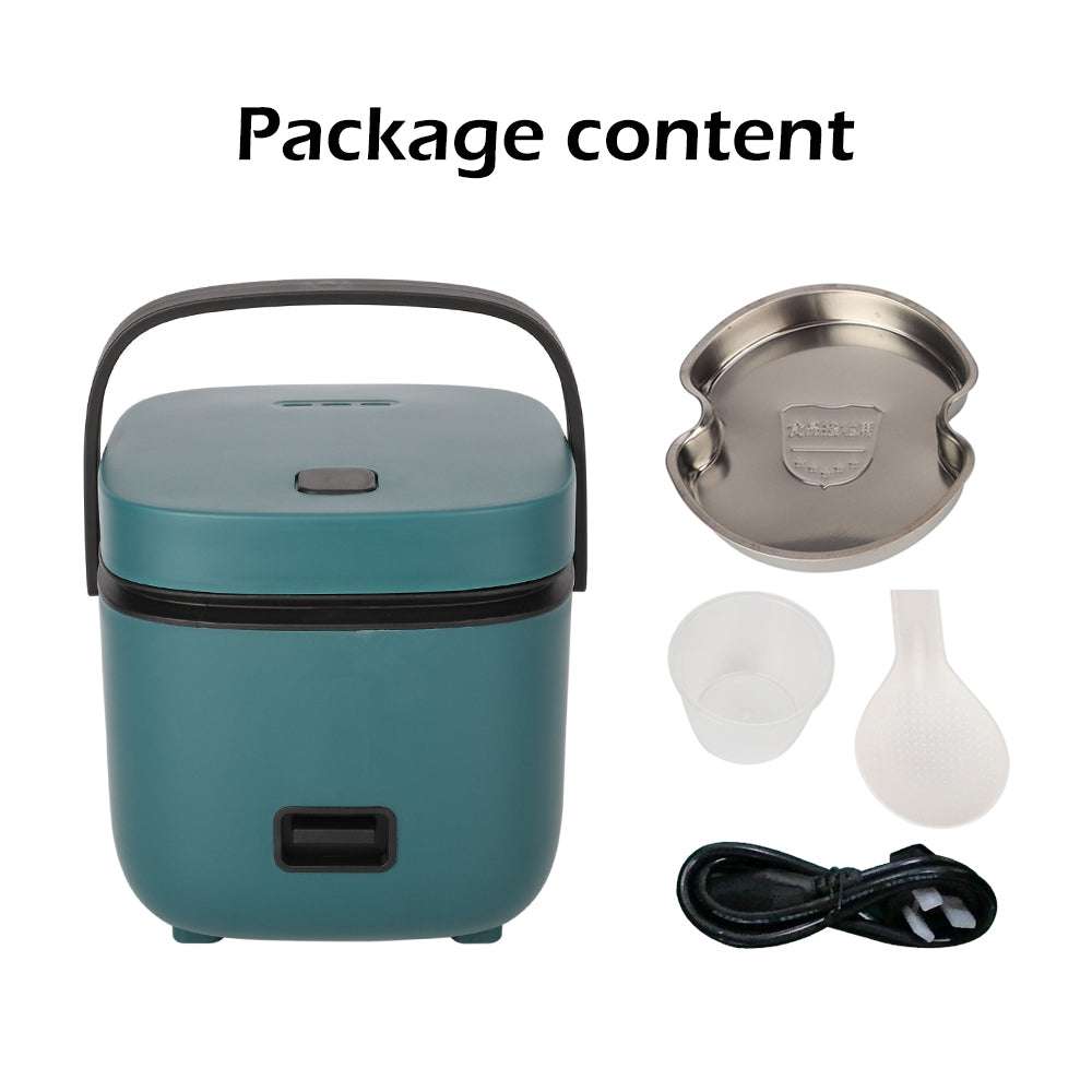 1.2L Mini Rice Cooker - Portable Travel Rice Cooker with Non-Stick Pot for Cooking Rice, Soup & Stews - Perfect for Dorms, Camping & Small Kitchens