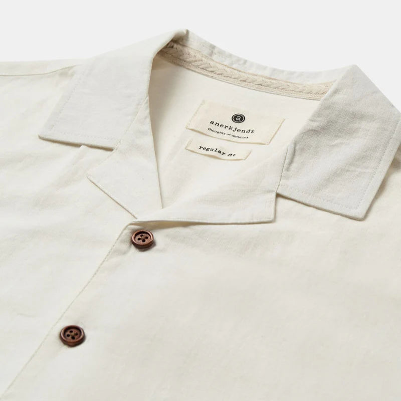 Akleo Men's Short Sleeve Cotton Linen Blend Casual Shirt - Perfect for Summer, Beach & Outdoor Activities