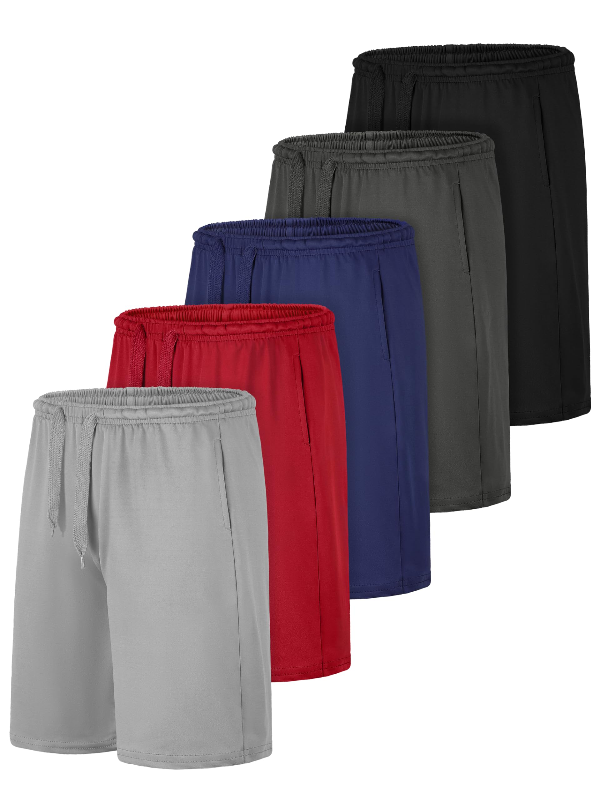 Resinta 5 Pack Boys Athletic Shorts - Quick Dry Gym & Basketball Shorts with Pockets - Perfect for Sports, Workouts, and Casual Wear