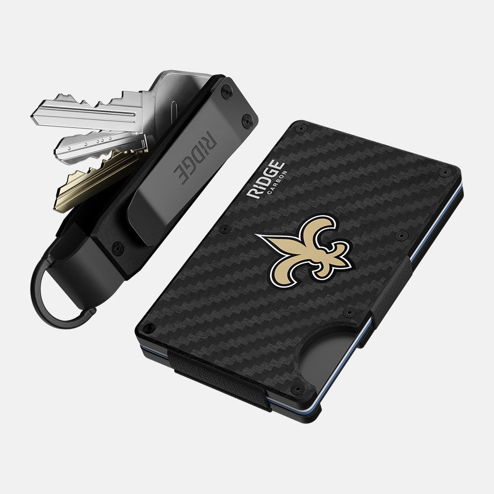 New Orleans Saints Carbon Fiber 3K Car Accessories - Premium Steering Wheel Cover & Interior Trim Kit for Football Fans | Perfect for Game Day & Tailgating