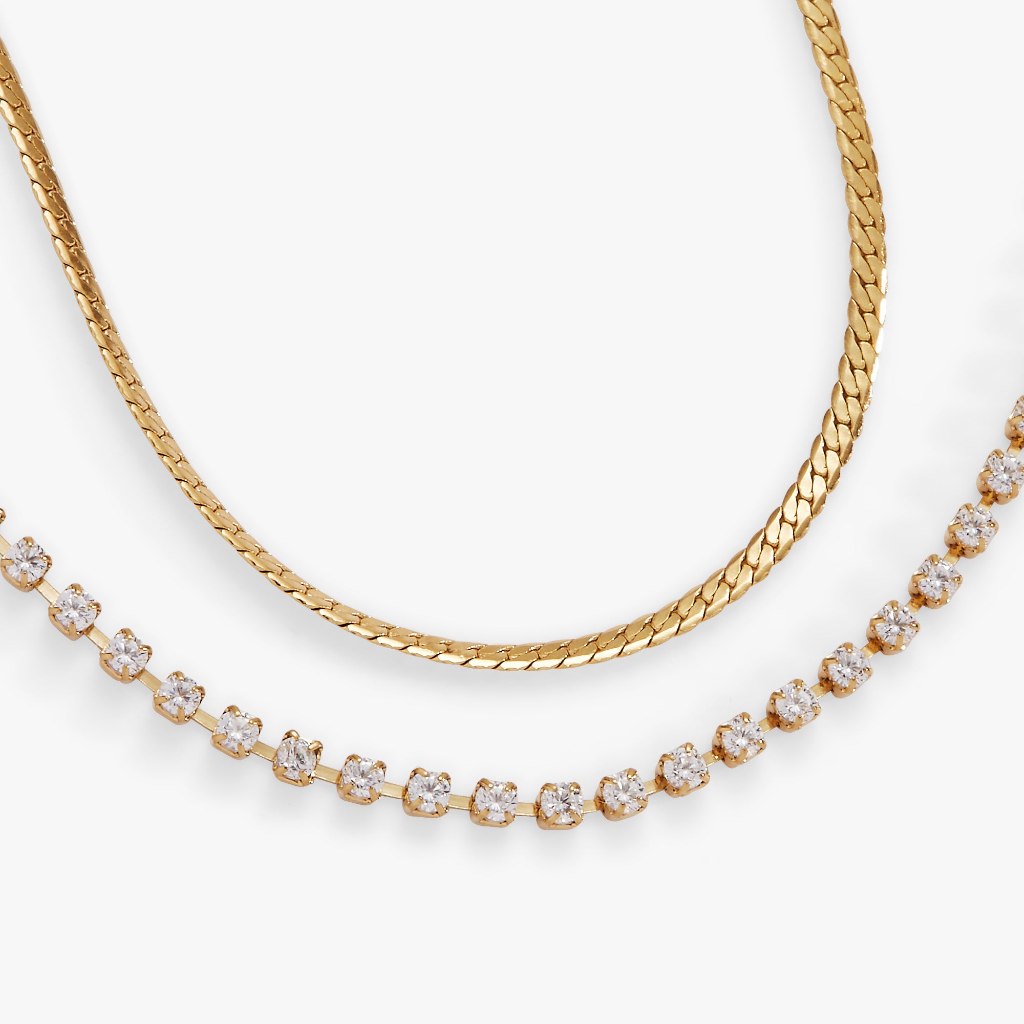 Double Strand Crystal Tennis Chain Bracelet for Women - Elegant Cubic Zirconia Bracelet for Party, Wedding & Evening Wear - Dainty & Sparkling Jewelry Gift
