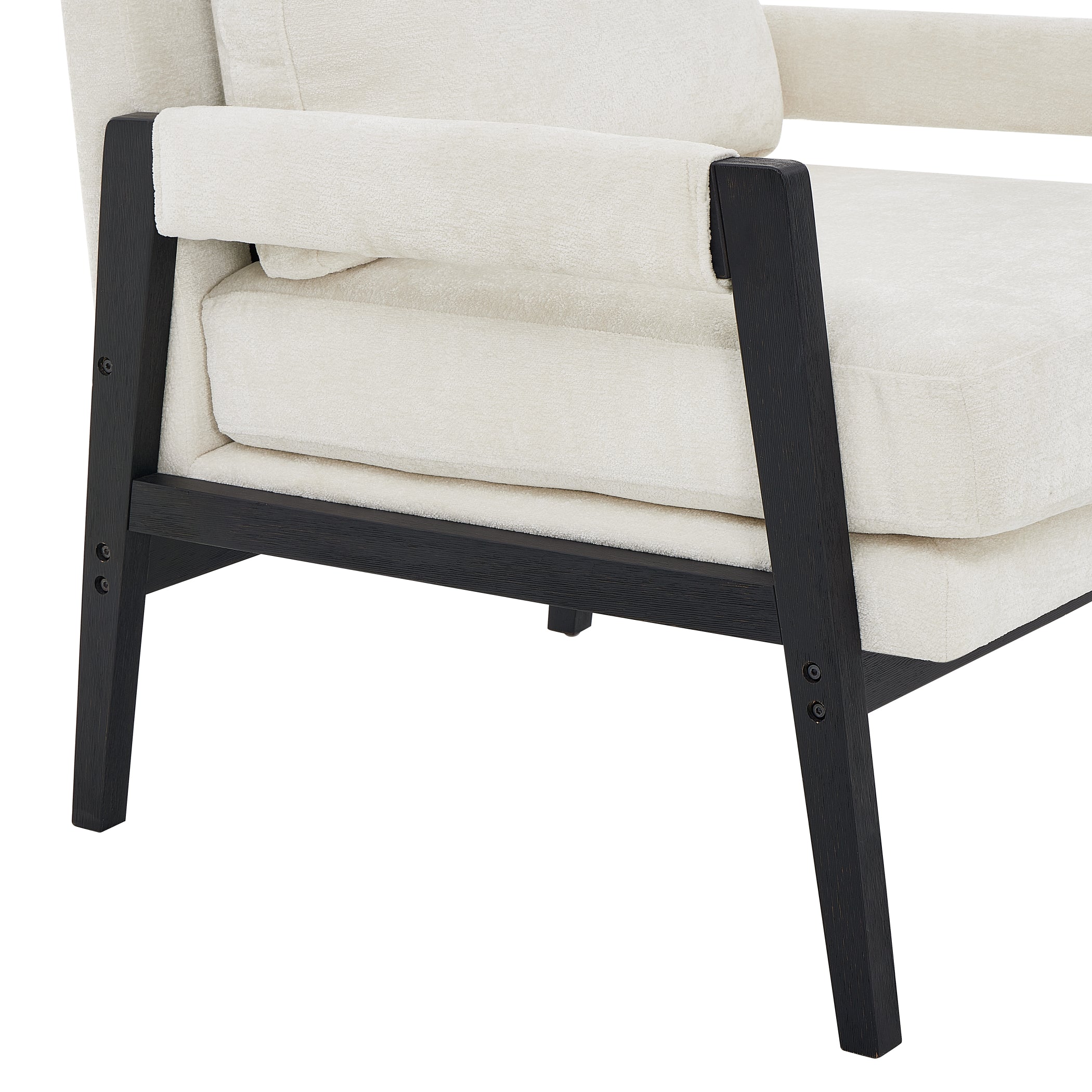 Roundhill Furniture Kelly Mid Century Modern Chenille Upholstered Accent Armchair - Stylish Living Room Chair for Home Office, Lounge & Reading Nook