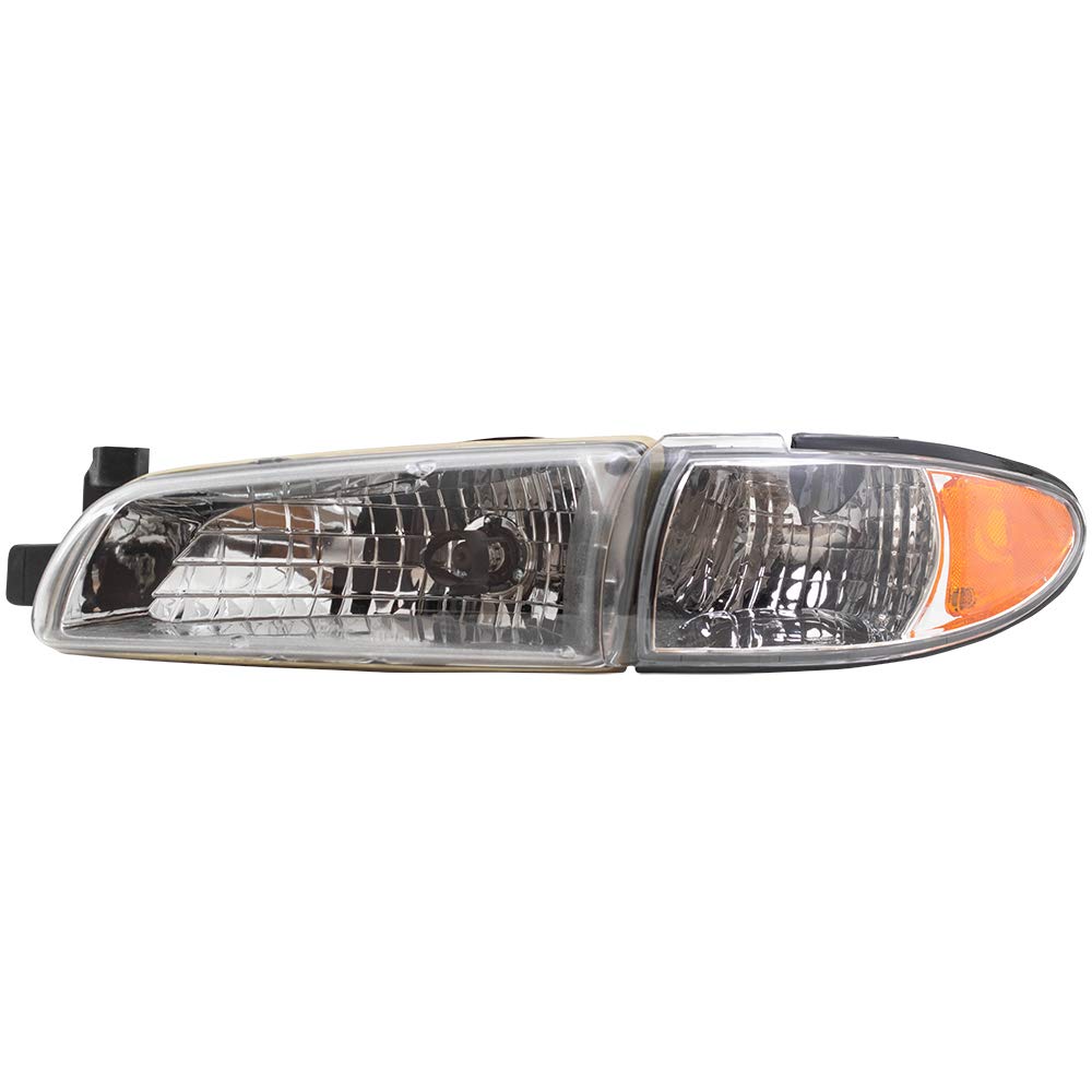 Brock Replacement Driver and Passenger Halogen Headlight Set - Compatible with 1997-2003 Pontiac Grand Prix | High-Performance Lighting for Night Driving & Enhanced Visibility