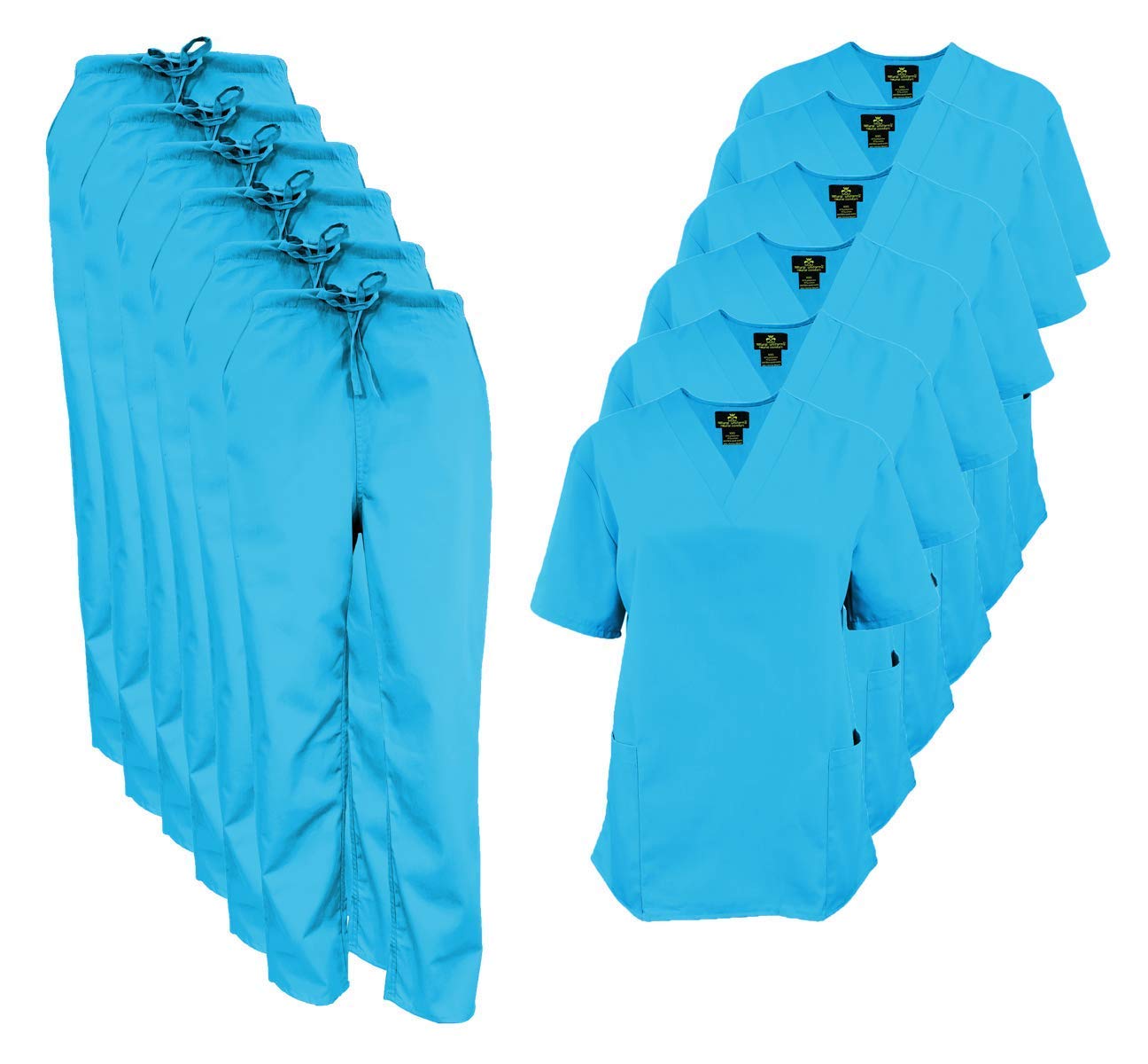 Premium Women's Medical Scrub Set - 6-Pack Comfortable Uniform Tops & Pants for Nurses, Doctors & Healthcare Professionals | Hospital, Clinic & Workwear Essentials