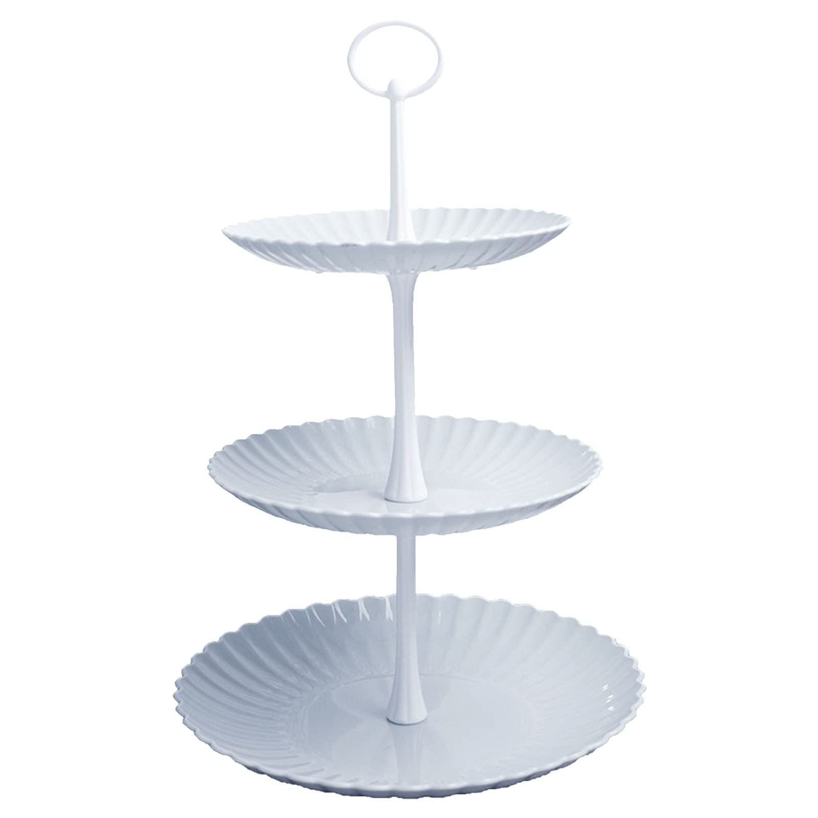 3-Tier Multifunctional Kitchen Fruit & Vegetable Tray - European Style Layered Cake Stand, Bird Feeder & Serving Plate for Parties, Dining, Baking (Size D)