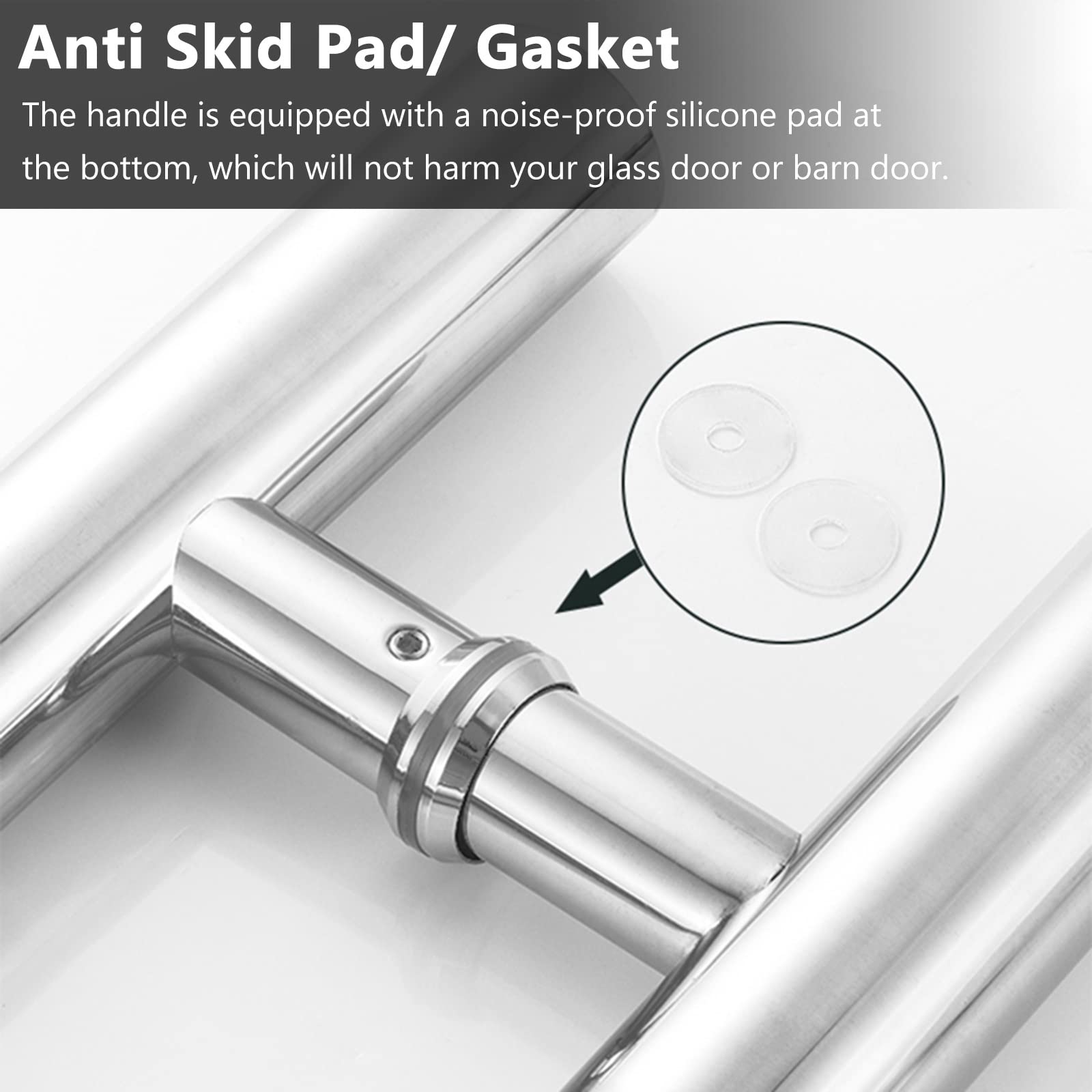 Stainless Steel Round Barn Door Pull Handle - 50cm for Sliding Glass & Wood Gates - Home & Bathroom Hardware