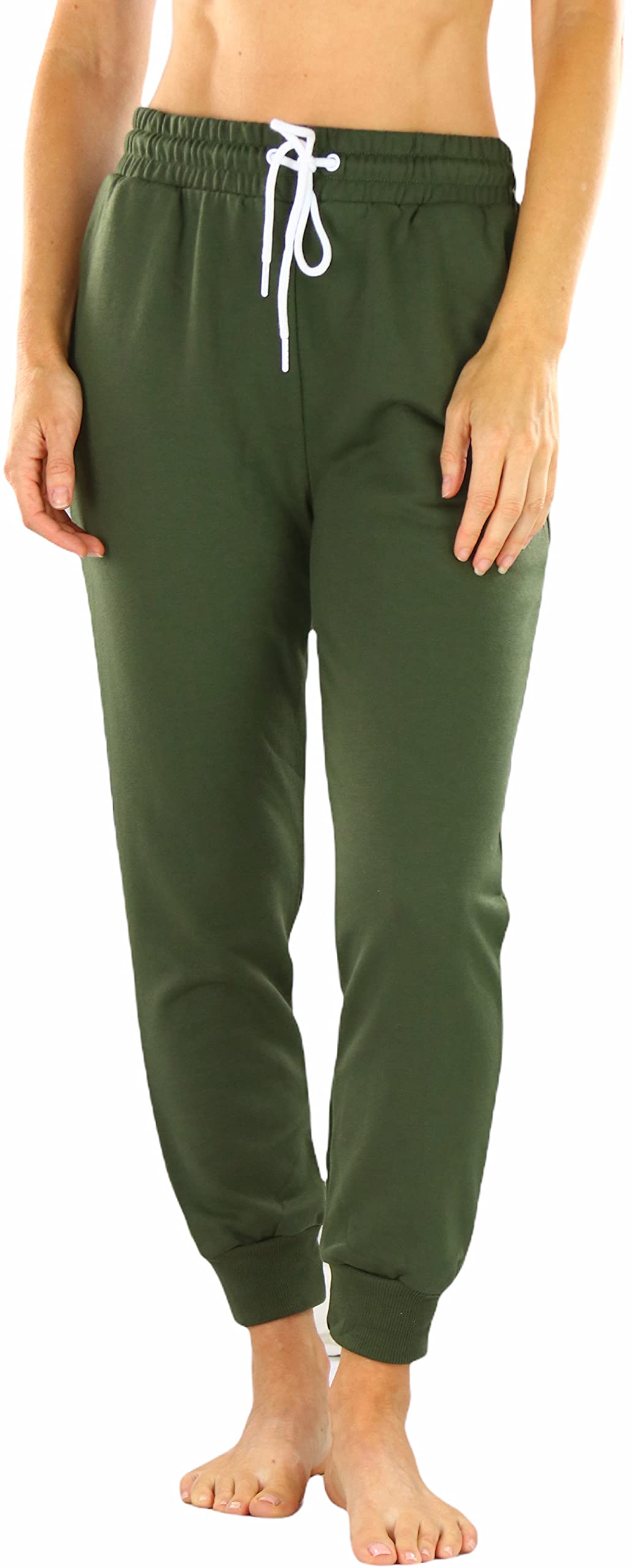 Stylish Women's French Terry Capri Jogger Pants with Drawstring Waistband - Comfortable Lounge Pants for Yoga, Running & Casual Wear