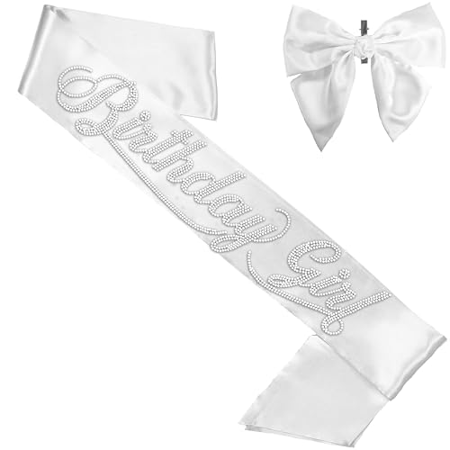 2 Piece Set: Birthday Girl (Rhinestone White)