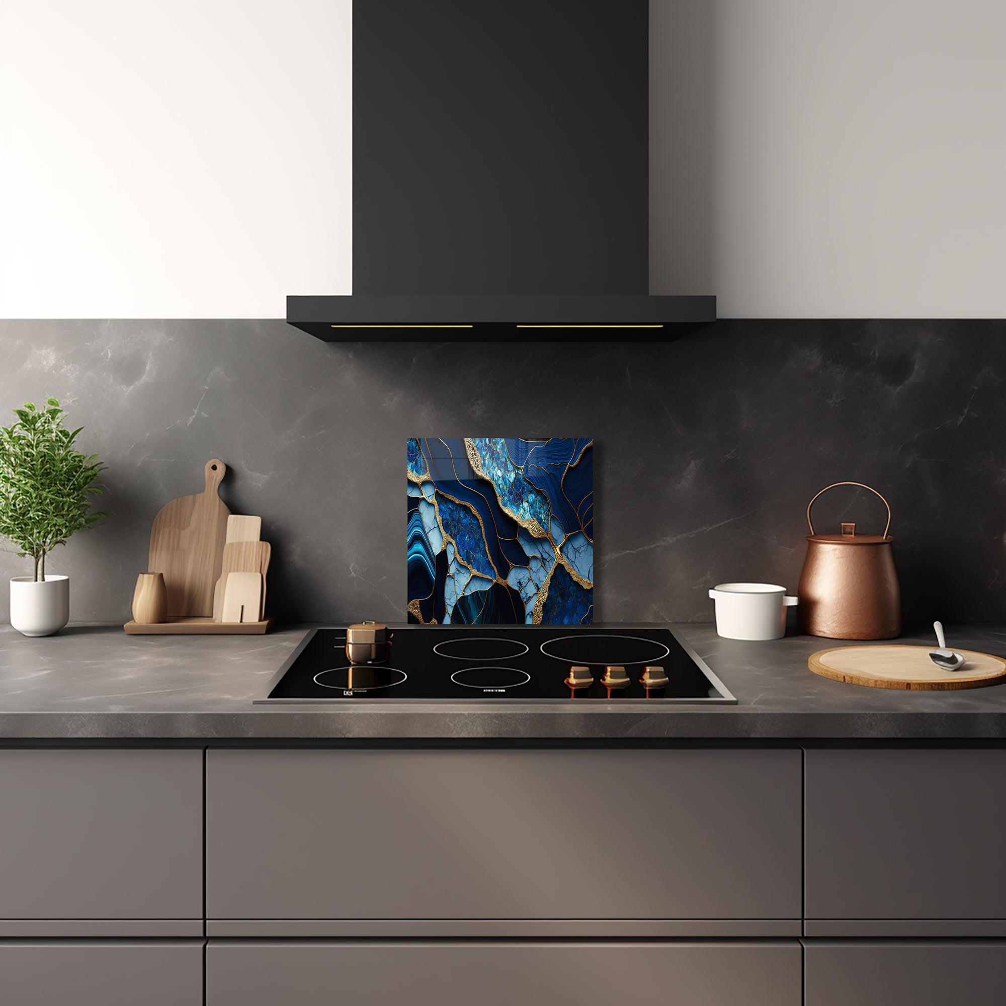 Veined Leaves Glass Splashback - Elegant Kitchen Backsplash for Modern Homes | Perfect for Stove & Countertop Protection