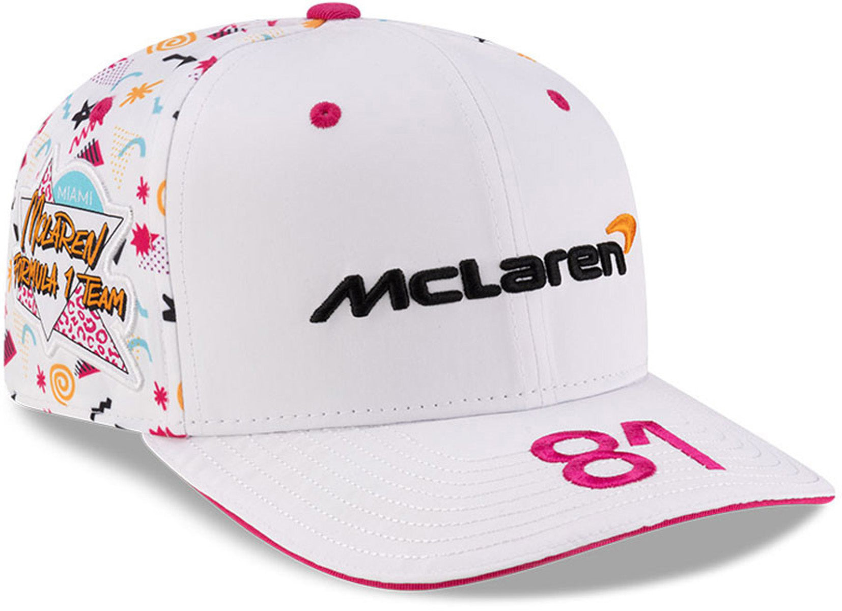 McLaren F1 New Era 9Seventy Oscar Piastri Miami GP Stretch Snapback Driver Cap - Official F1 Racing Hat for Men, Adjustable Baseball Cap for Motorsport Fans - Perfect for Grand Prix Events & Streetwear Fashion