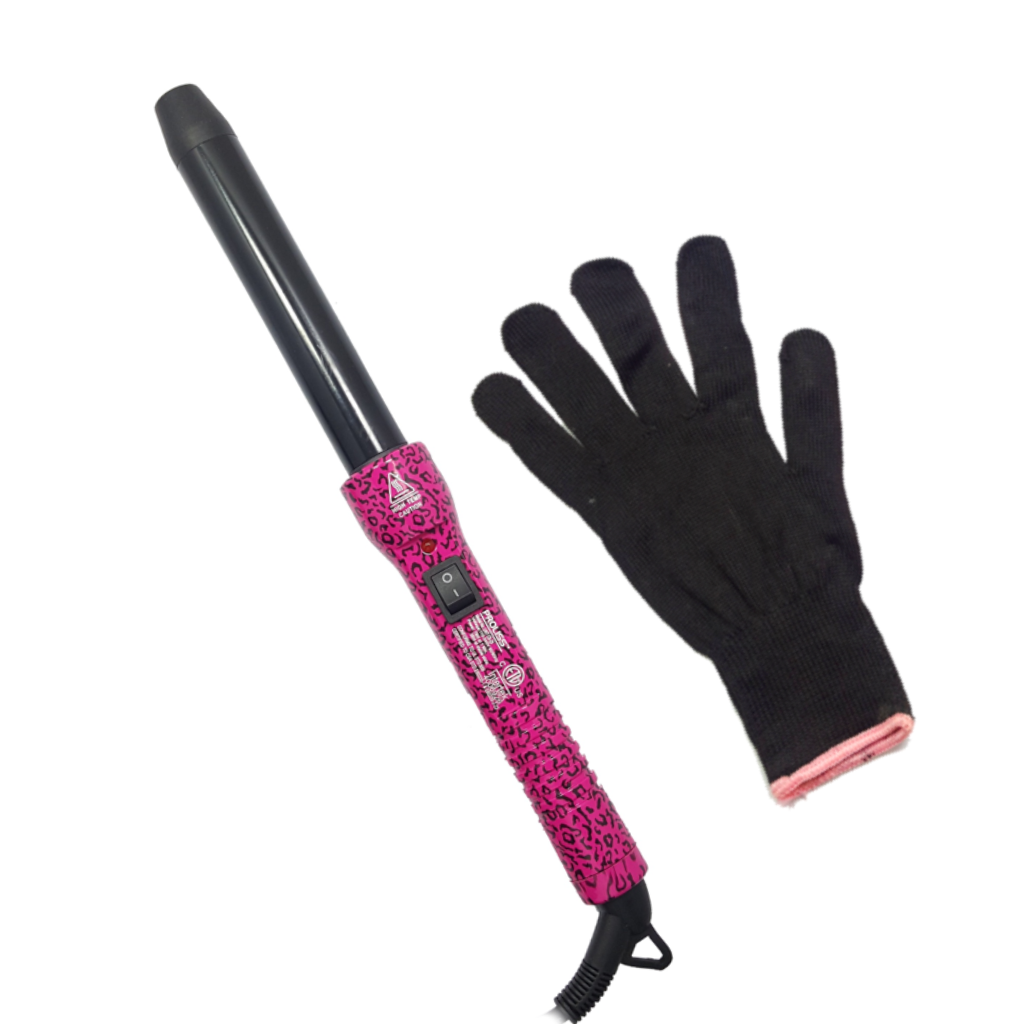 25mm Pink Leopard Print Hair Extensions with Cool Tip - Clip-in Human Hair Extensions for Volume & Length (Perfect for Parties, Weddings & Daily Styling)