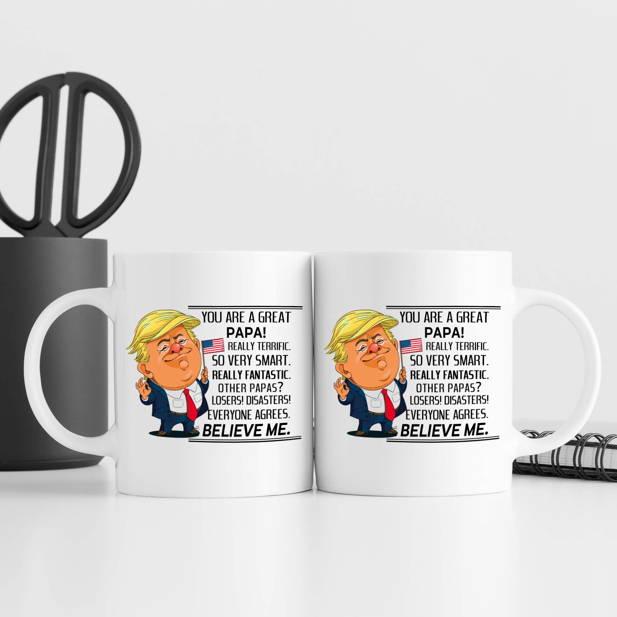 Funny 'You Are A Great Papa' Trump Mug - 11 oz Novelty Coffee Cup for Dad, Grandpa - Perfect Birthday Gift from Grandkids - Great for Father's Day, Retirement & Family Gatherings