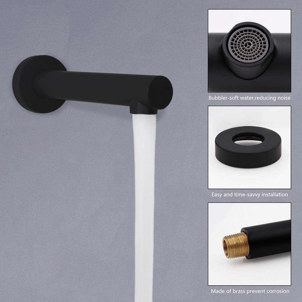 Black Wall Mount Bathtub Shower System - 3 Function Tub & Shower Trim Kit with 12 Inch Rain Shower Head, Handheld Spray & Tub Spout - Includes Rough-in Valve for Easy Installation - Perfect for Bathroom Renovation & Modern Home Spa Experience
