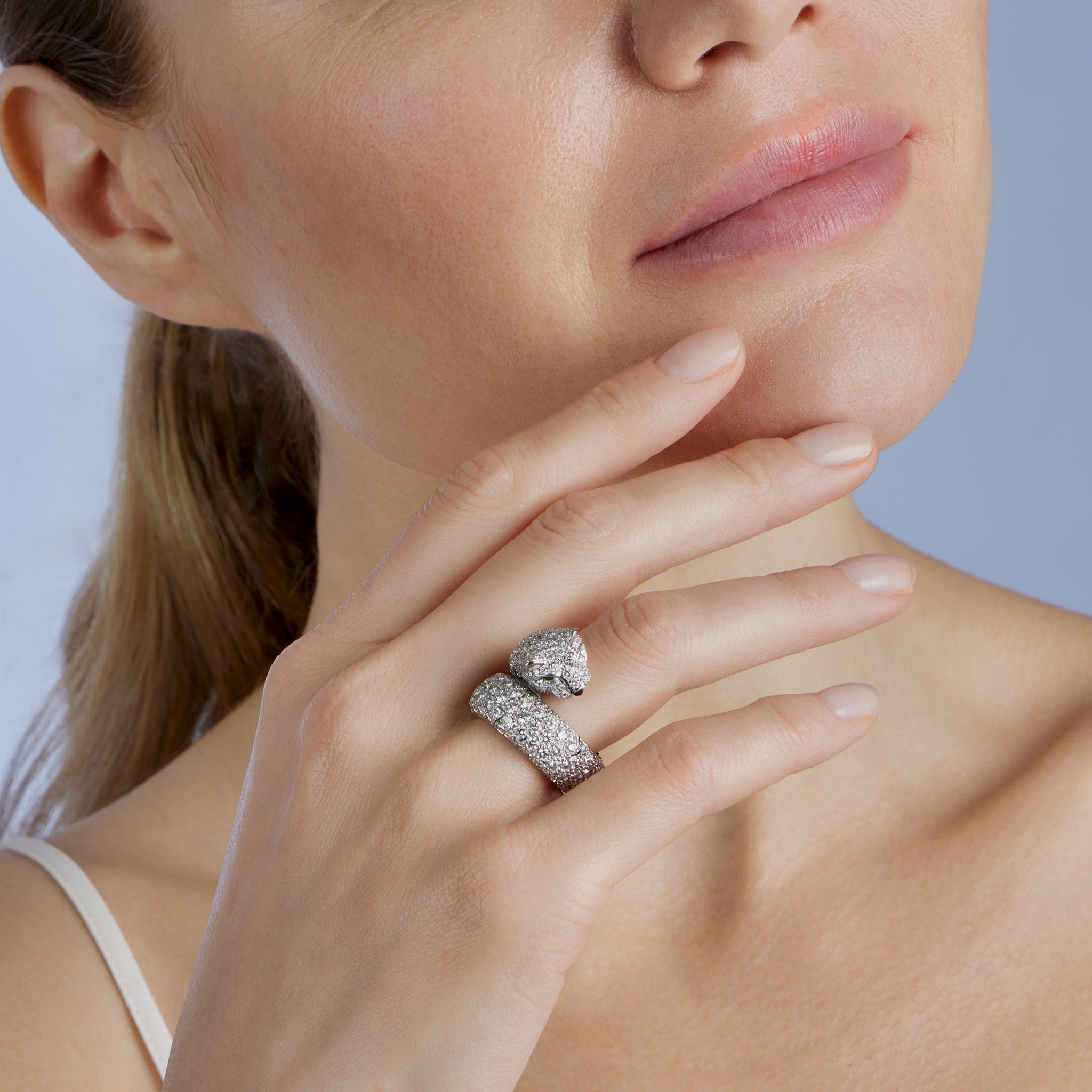 Cartier Paris Diamond Panthère Ring - 18K Gold Luxury Jewelry for Women | Elegant Statement Piece for Weddings, Anniversaries & Special Occasions