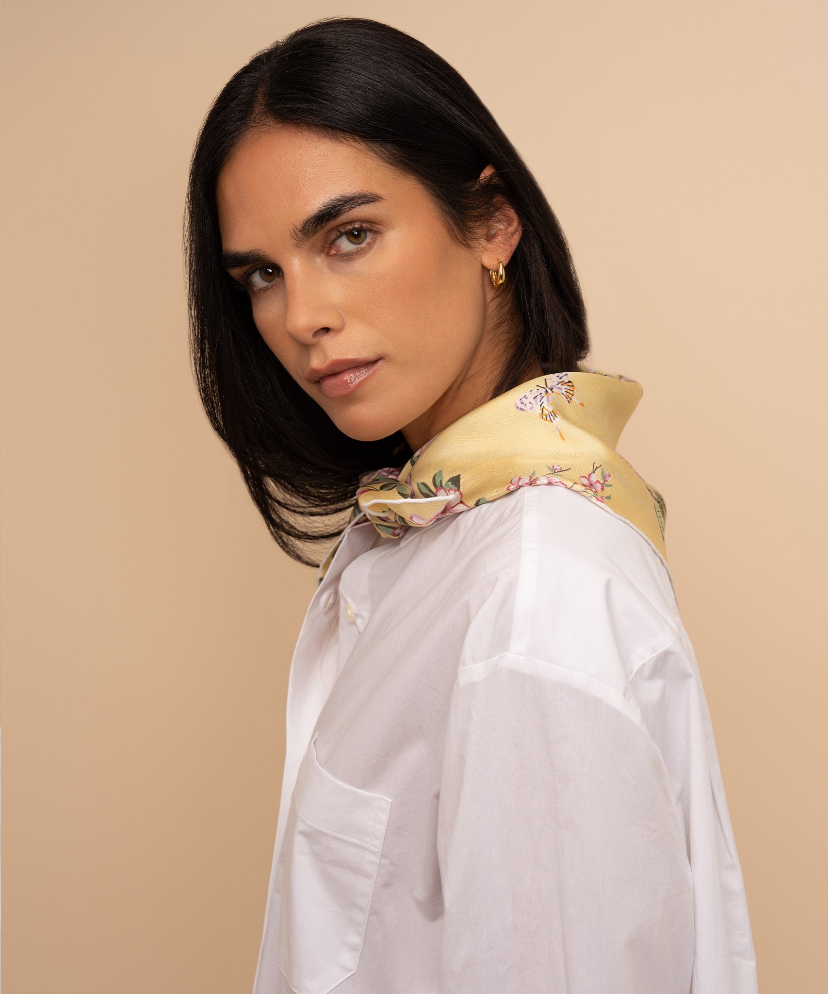 Spring Unfolding 23 Silk Bandana - Premium Fashion Scarf for Women & Men - Elegant Accessory for Outfits, Parties & Travel | Soft & Breathable Silk Material
