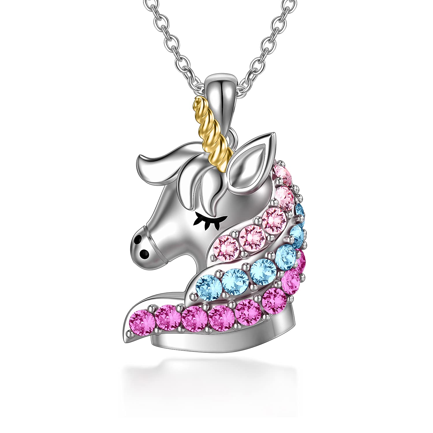 AOBOCO Sterling Silver Unicorn Necklace for Women, Dainty Unicorn Pendant Jewelry, Perfect Birthday Gift for Her, Daughter, Girlfriend - Ideal for Everyday Wear, Special Occasions & Gift Giving