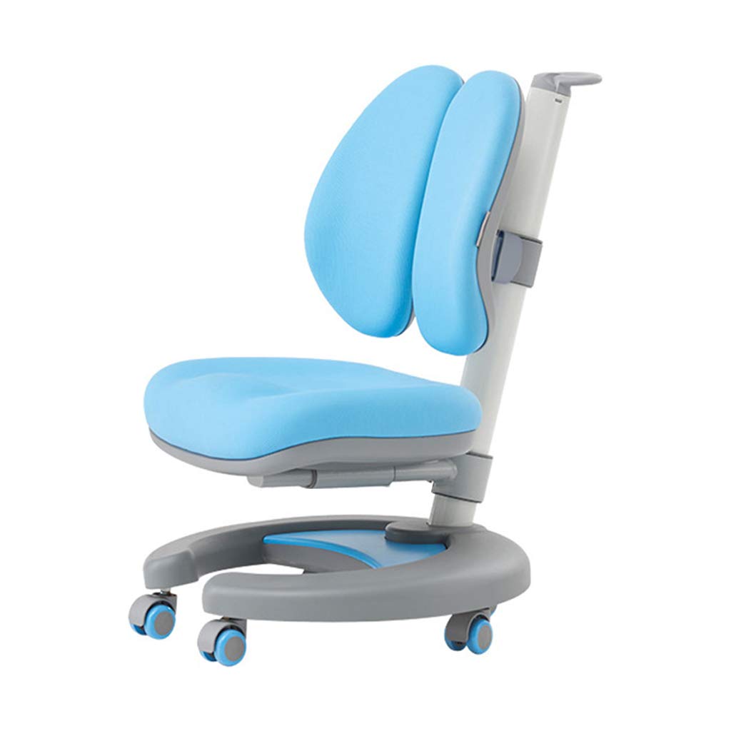 Kids Study Chair with Adjustable Height & Backrest - Ergonomic Student Desk Chair for Writing, Computer Work & Posture Correction - Blue Children's Chair for Home & School Use