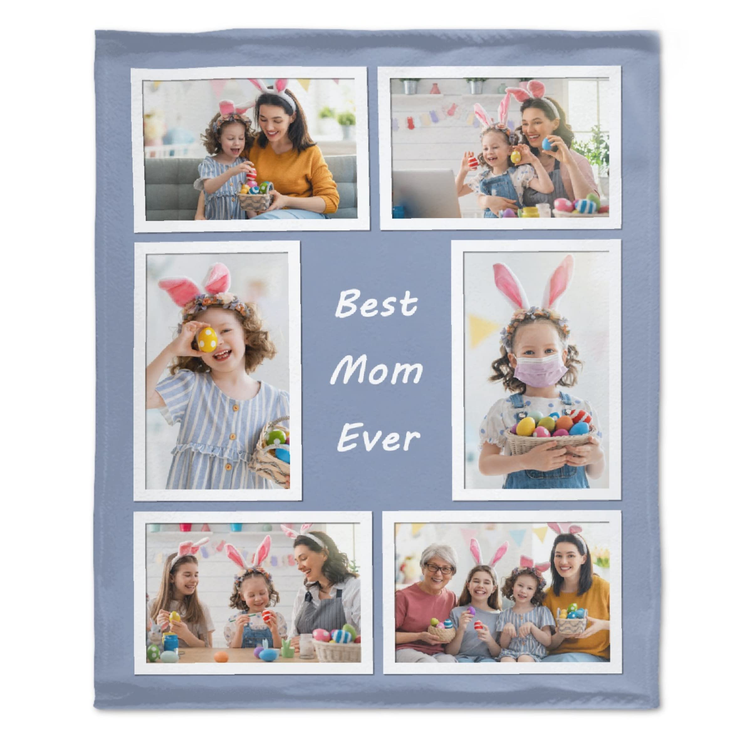 Custom Photo Collage Fleece Blanket - Personalized Throw for Family, Birthday & Wedding Gifts - Extra Large 120