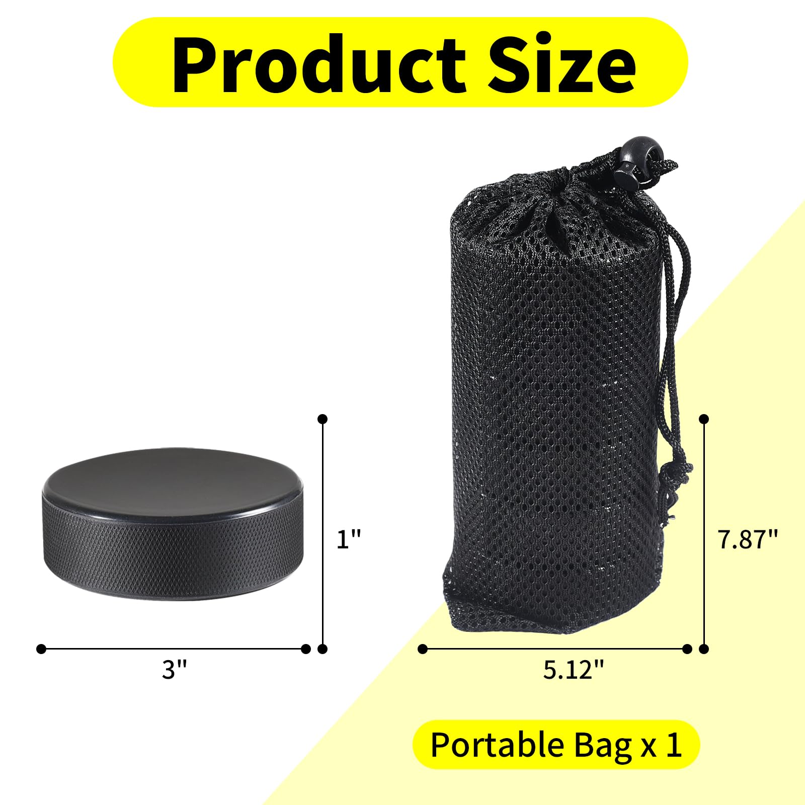 Premium Ice Hockey Pucks Bulk Pack - Official Size & Weight for Training, Practice & Games - Durable Rubber Hockey Pucks for Indoor/Outdoor Rinks, Stickhandling Drills & Shooting Practice