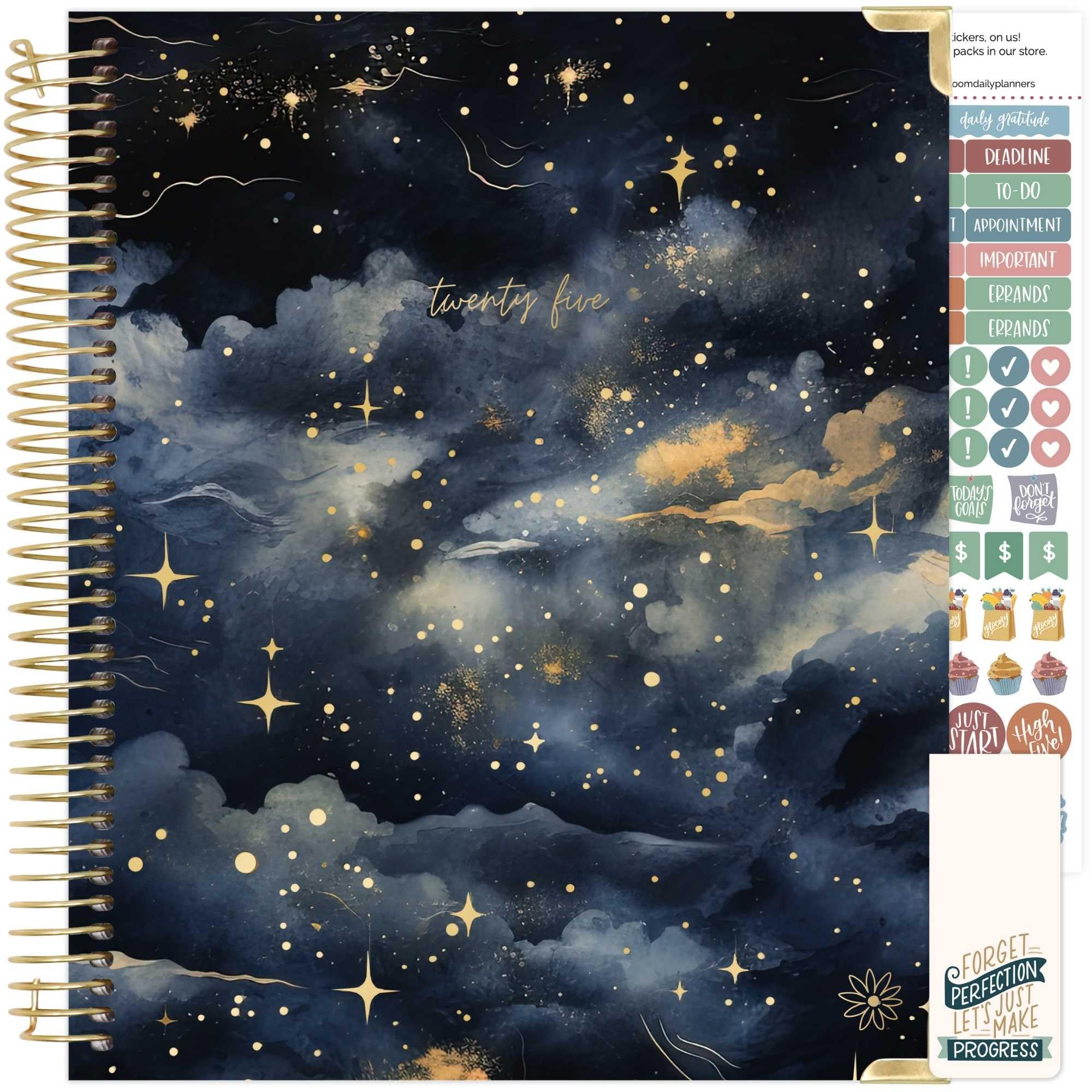 Bloom 2025 Hard Cover Planner - Goal Setting & Vision Journal with Monthly/Weekly Layout - 7.5